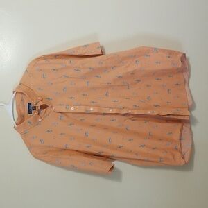 Club Room Peach Button Down Collared Shirt Desert Print Casual Vacation XXL